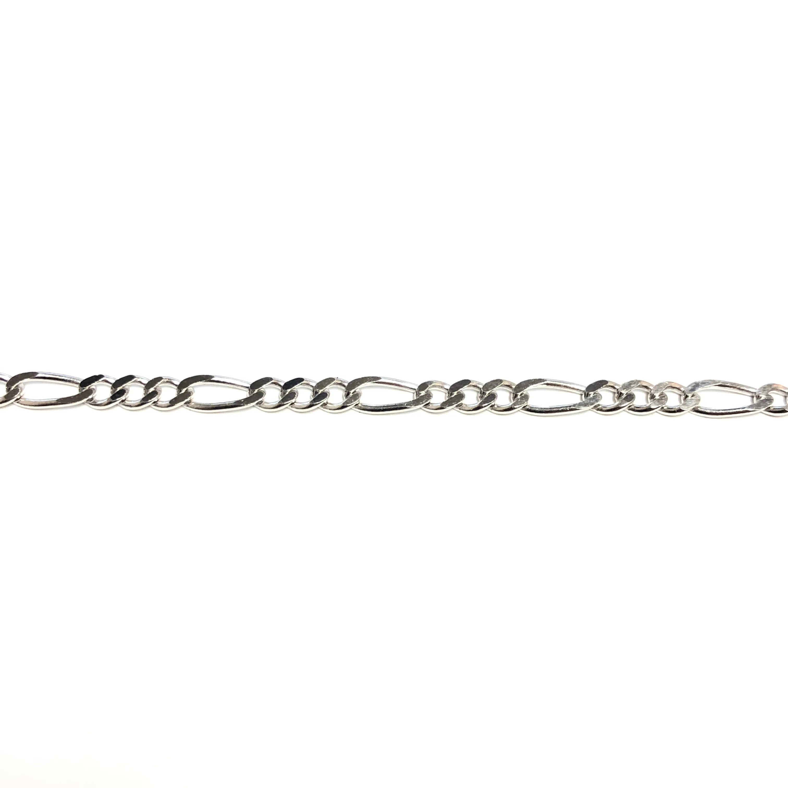 Sterling Silver (3mm) Figaro Bracelet 7.5"