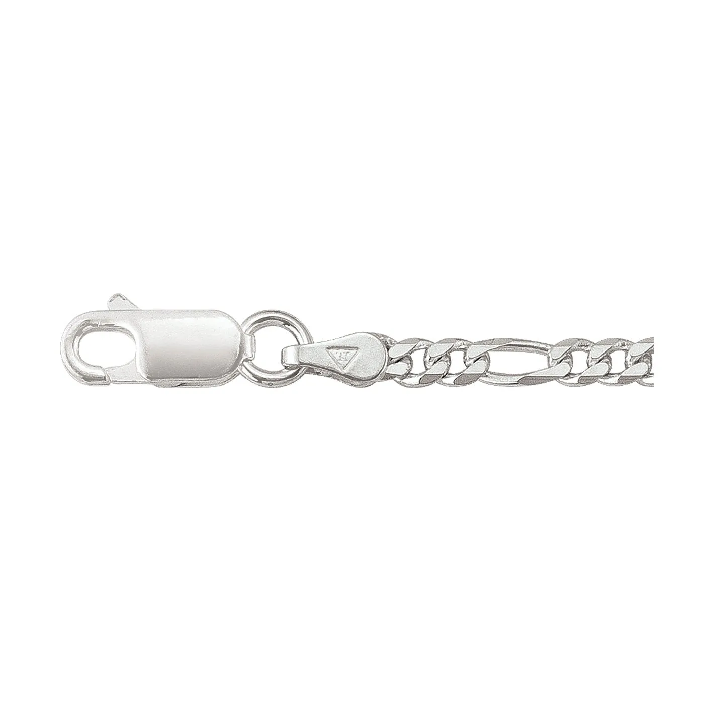 Sterling Silver (3mm) Figaro Bracelet 7.5"