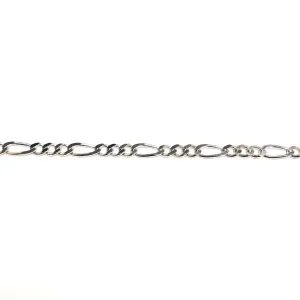 Sterling Silver (3mm) Figaro Bracelet 7.5"
