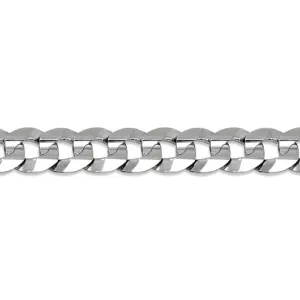 Sterling Silver (8mm) Men's Concave Curb Bracelet