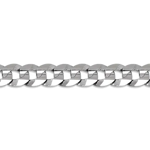 Sterling Silver (8mm) Men's Concave Curb Bracelet