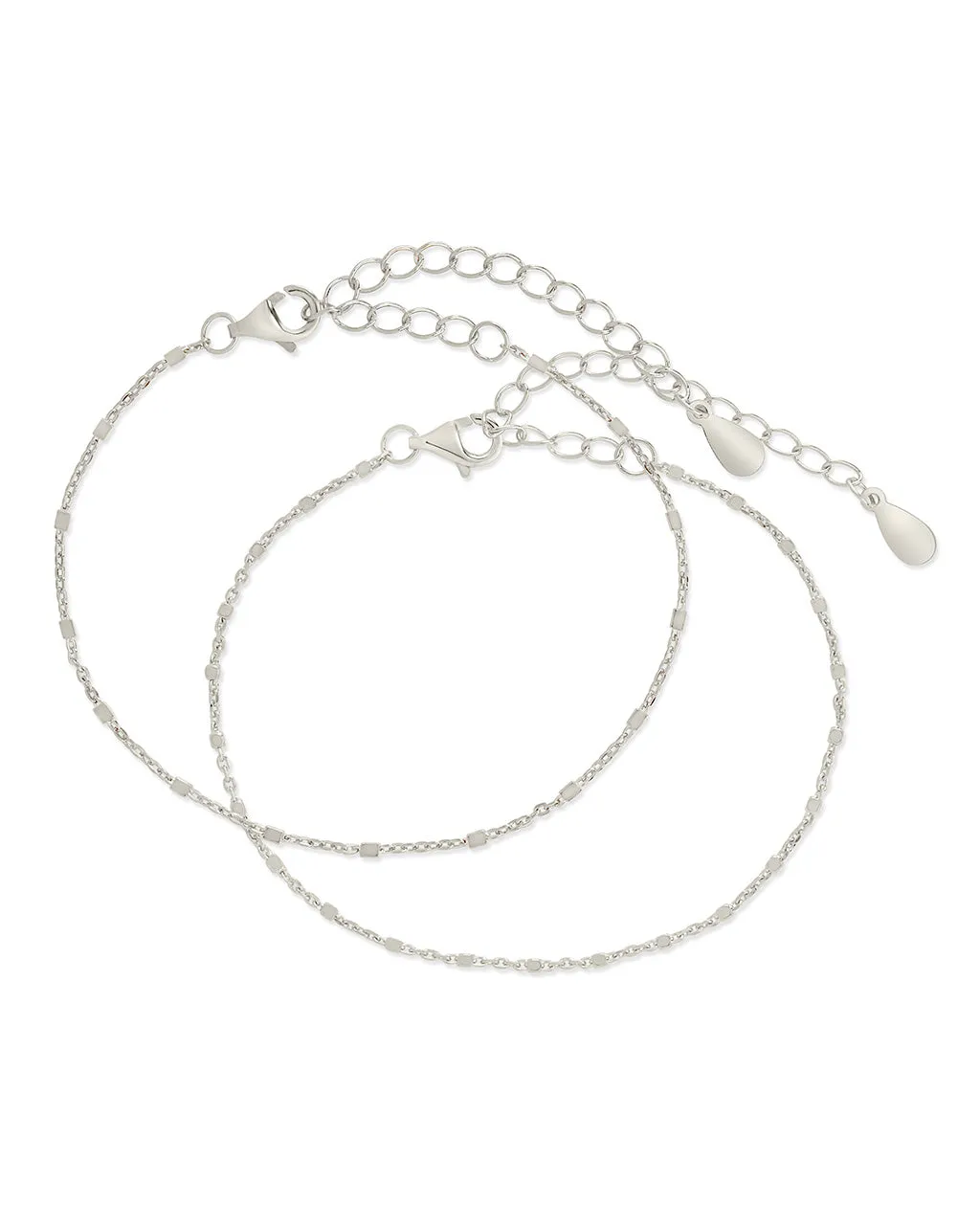 Sterling Silver Chloe Chain Bracelet Set of 2