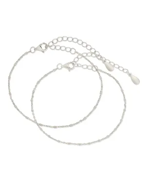 Sterling Silver Chloe Chain Bracelet Set of 2