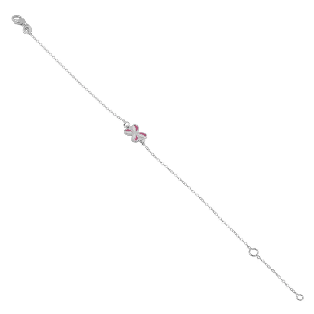 Sterling Silver Enamel Butterfly Bracelet