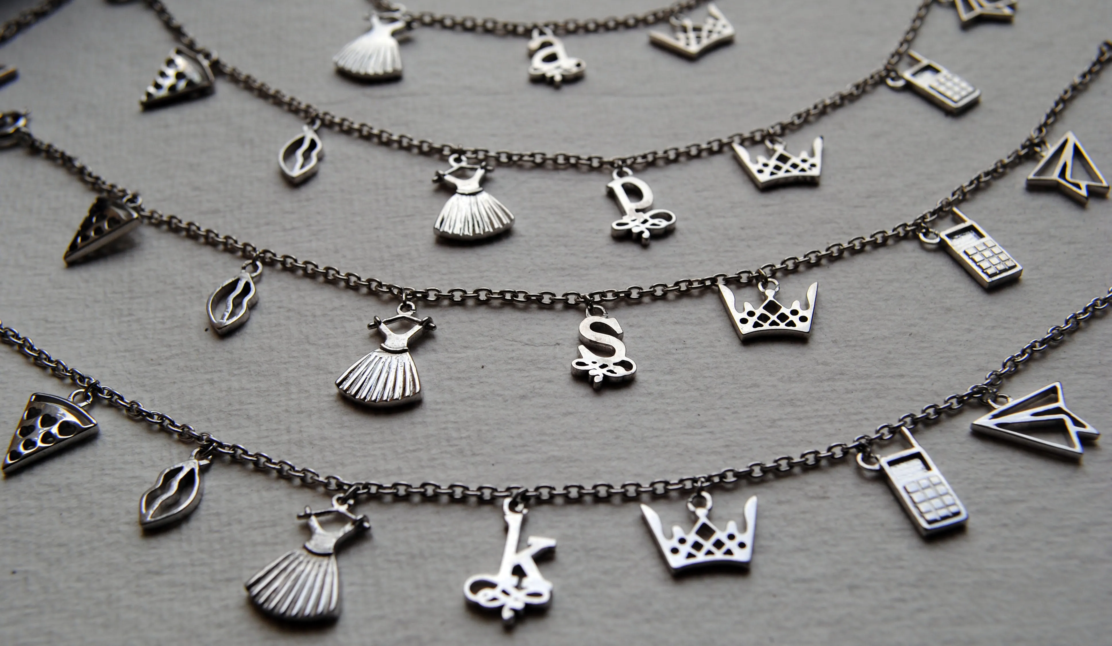 Sterling Silver Initial Charm Bracelets