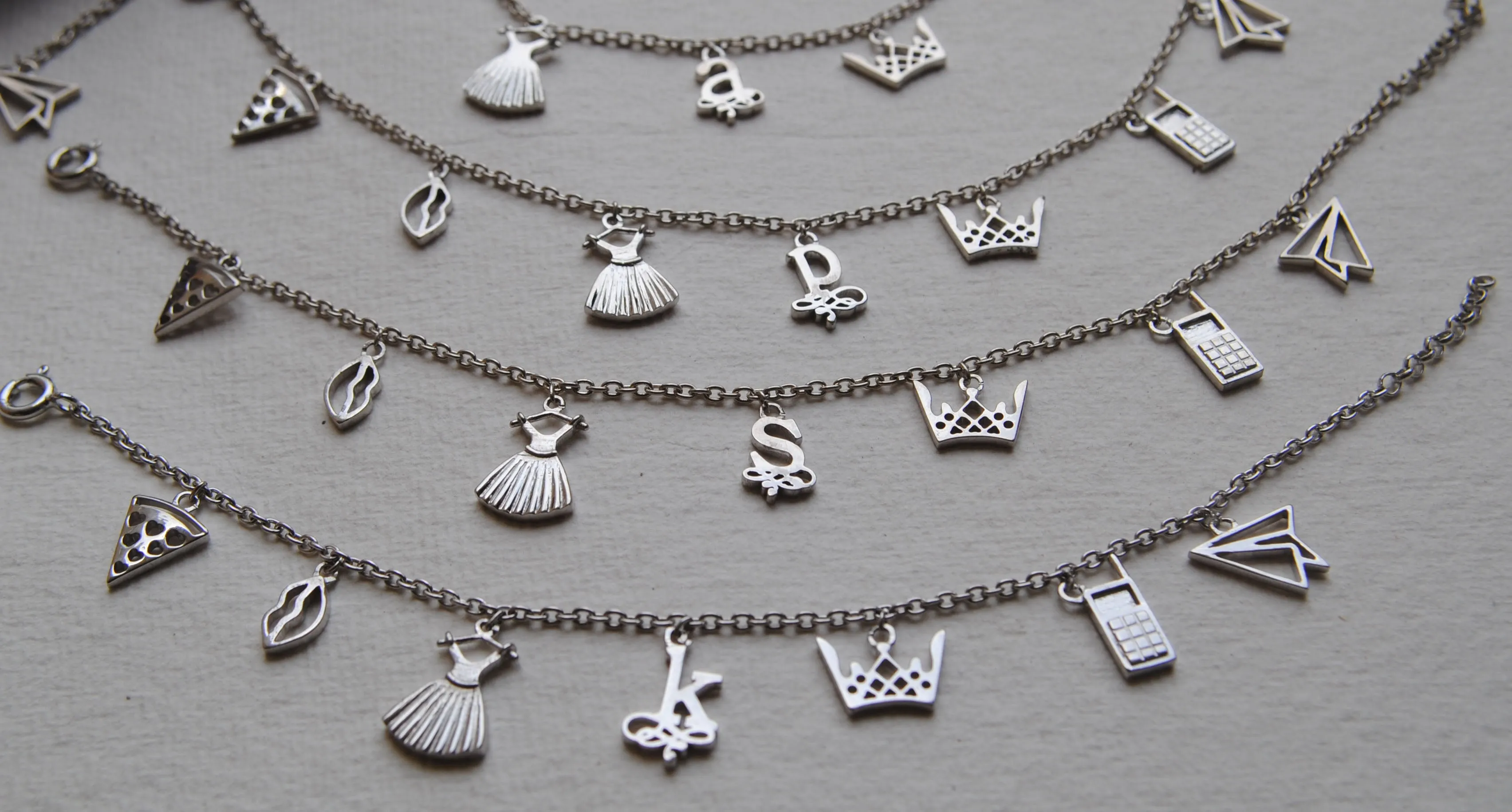 Sterling Silver Initial Charm Bracelets