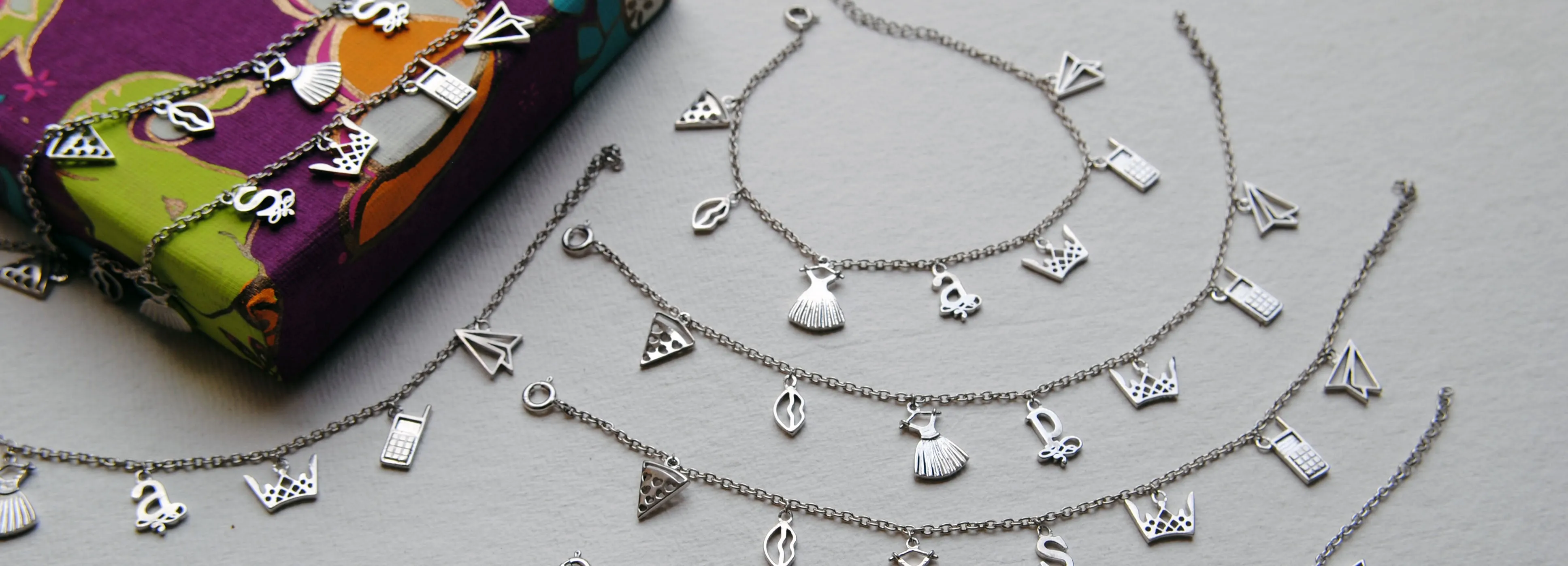 Sterling Silver Initial Charm Bracelets