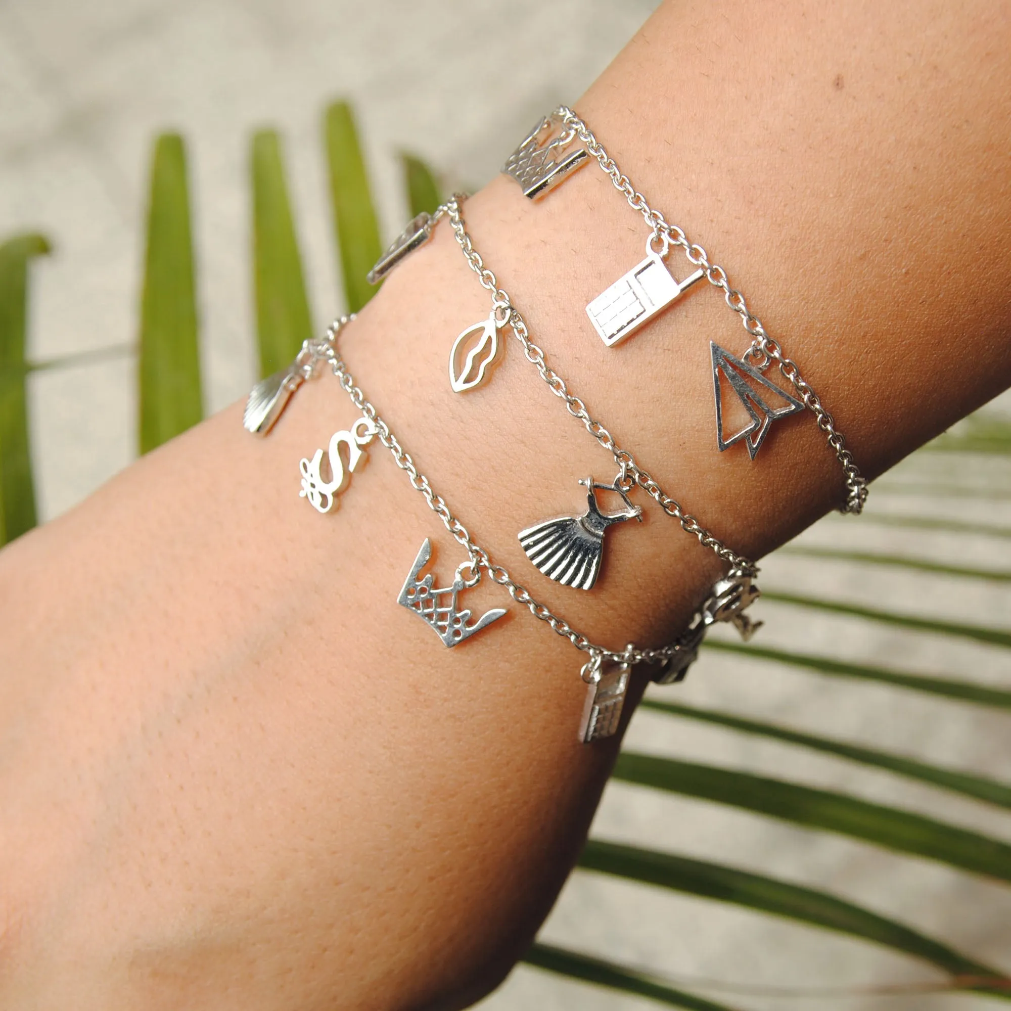 Sterling Silver Initial Charm Bracelets