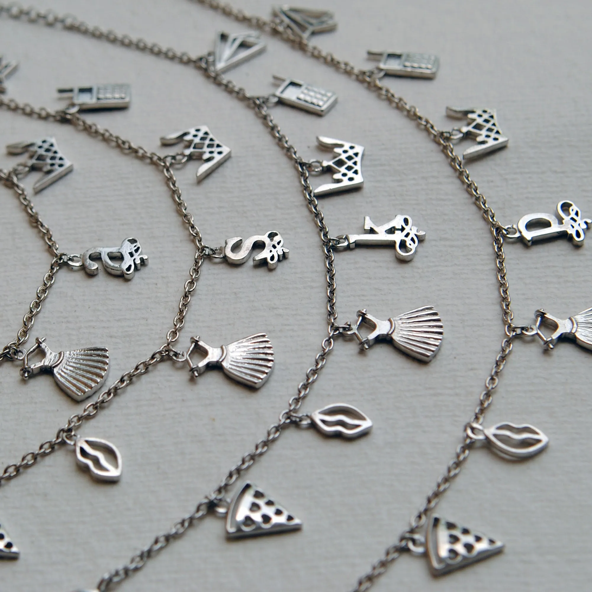 Sterling Silver Initial Charm Bracelets
