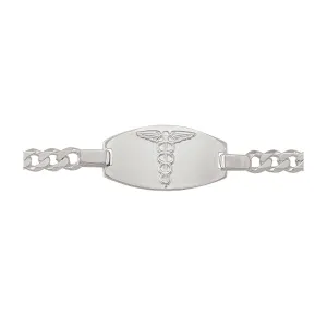 Sterling Silver Mens Medical ID Curb Link Bracelet