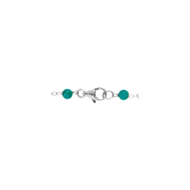 Sterling Silver Pearl & Turquoise Bracelet