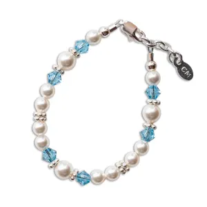 Sterling Silver Pearl Birthstone Bracelet for Babies and Kids