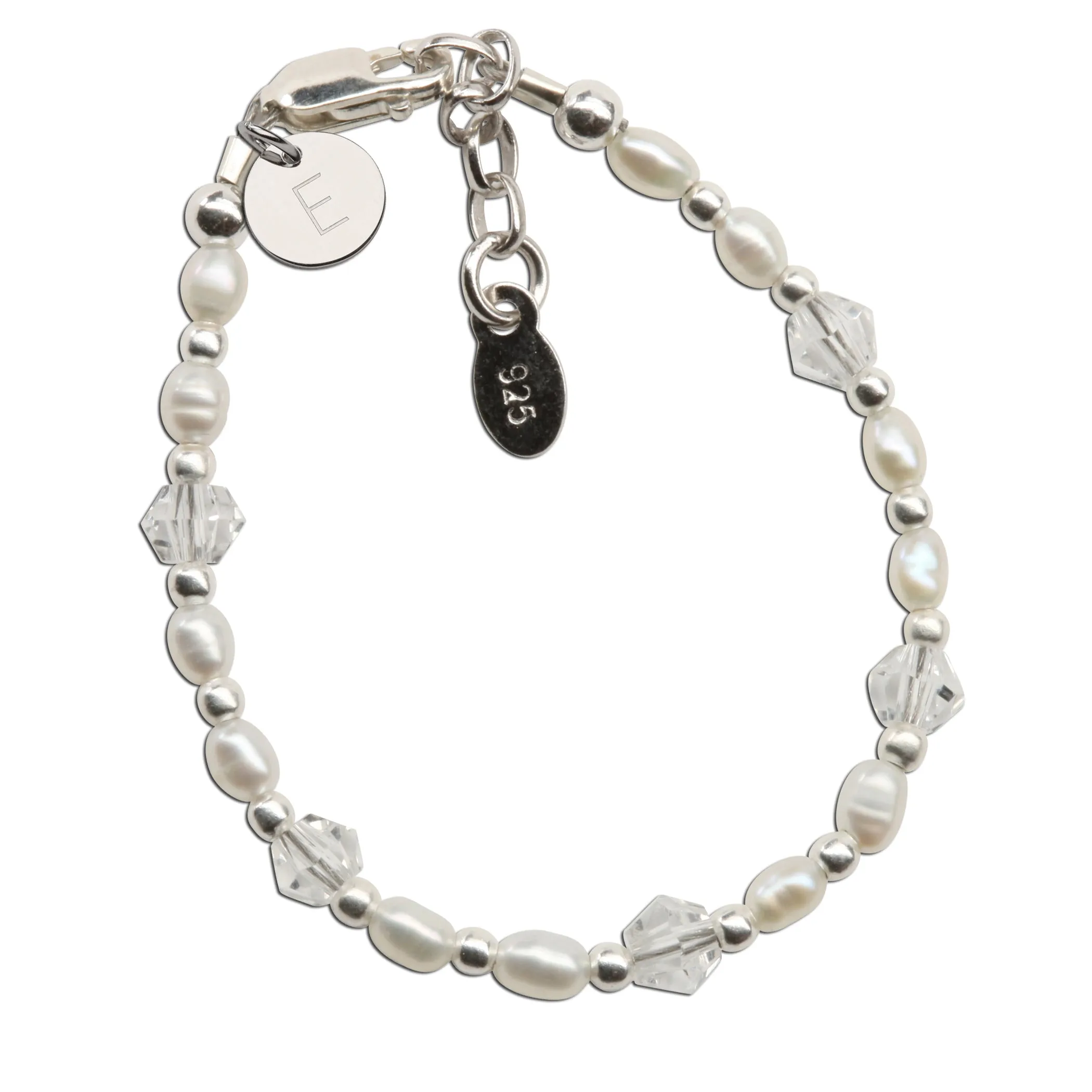 Sterling Silver Pearl Blessing Bracelet for Baby Girls