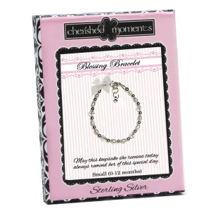 Sterling Silver Pearl Blessing Bracelet for Baby Girls