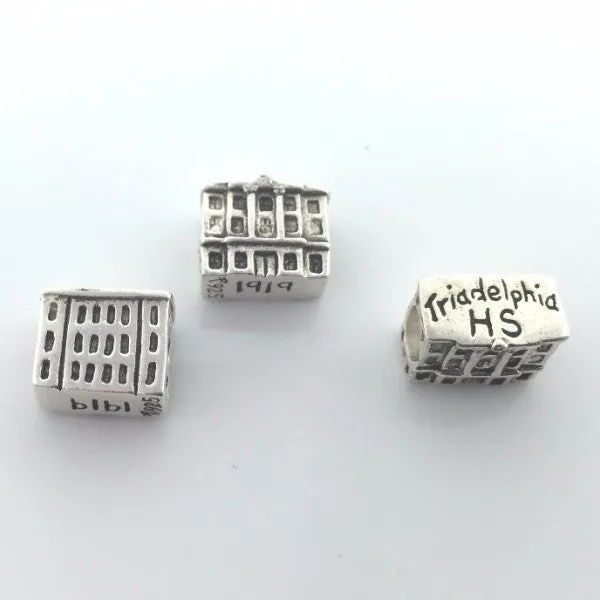 Sterling Silver "Triadelphia High School" Wheeling Bead