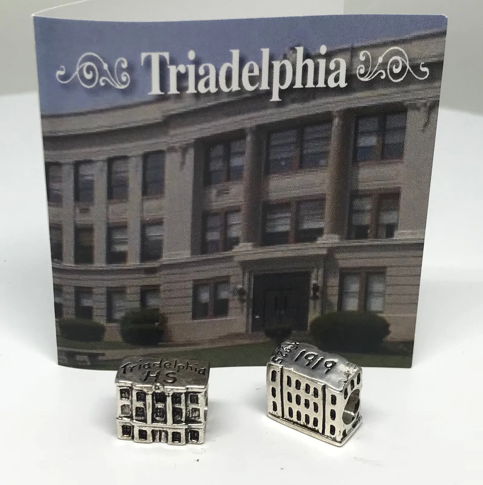 Sterling Silver "Triadelphia High School" Wheeling Bead