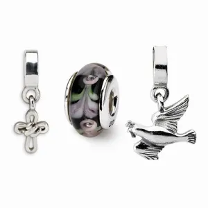Sterling Silver Reflections Religious Boxed Bead Set