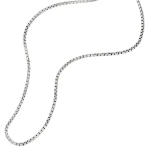 Sterling Silver Rhodium 1.1mm Octava Box Chain 18"