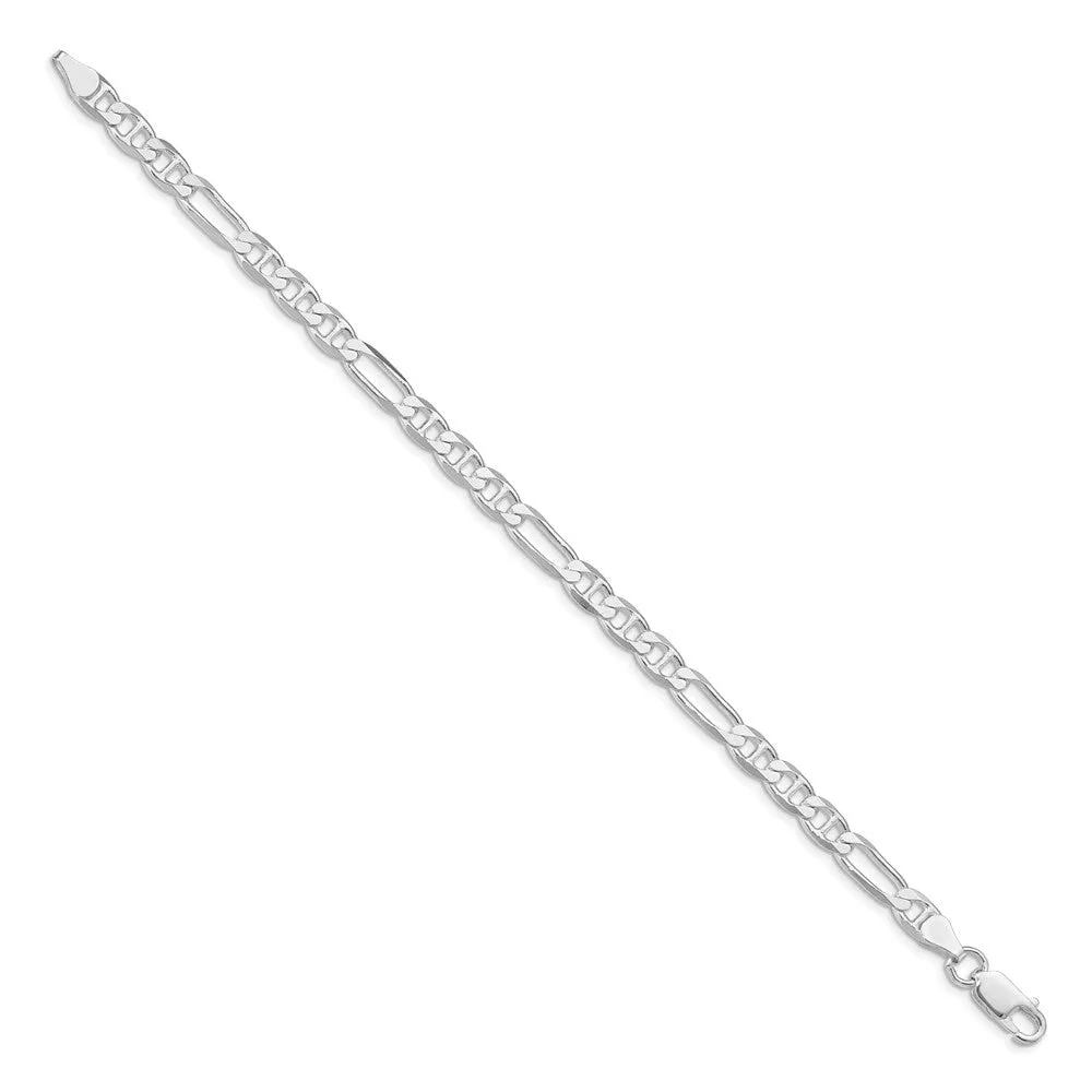 Sterling Silver Rhodium-plated 5.5mm Figaro Anchor Chain