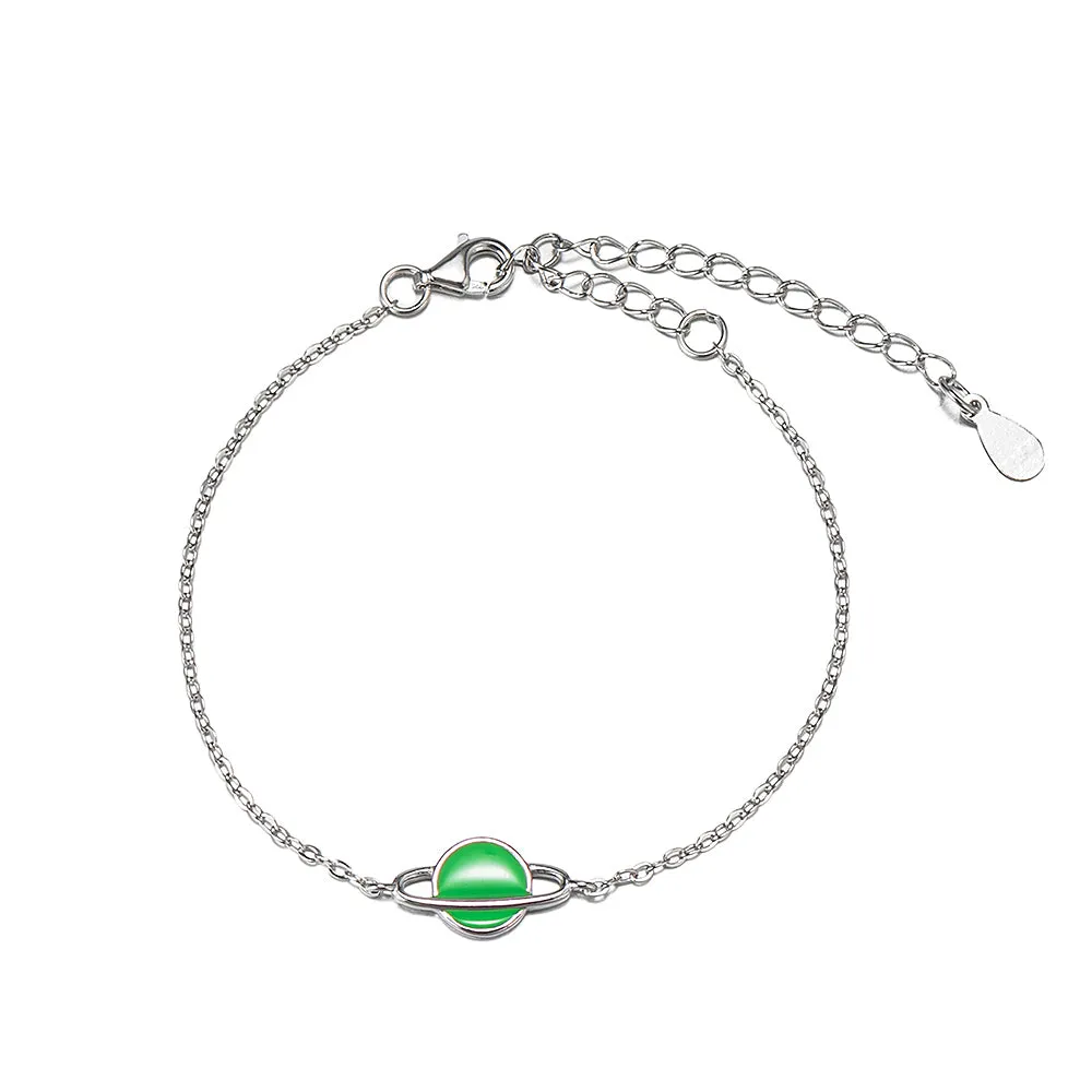 Sterling Silver Saturn Bracelet