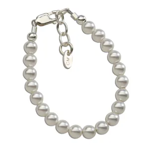 Sterling Silver Simulated Pearl Baby Bracelet for Kids
