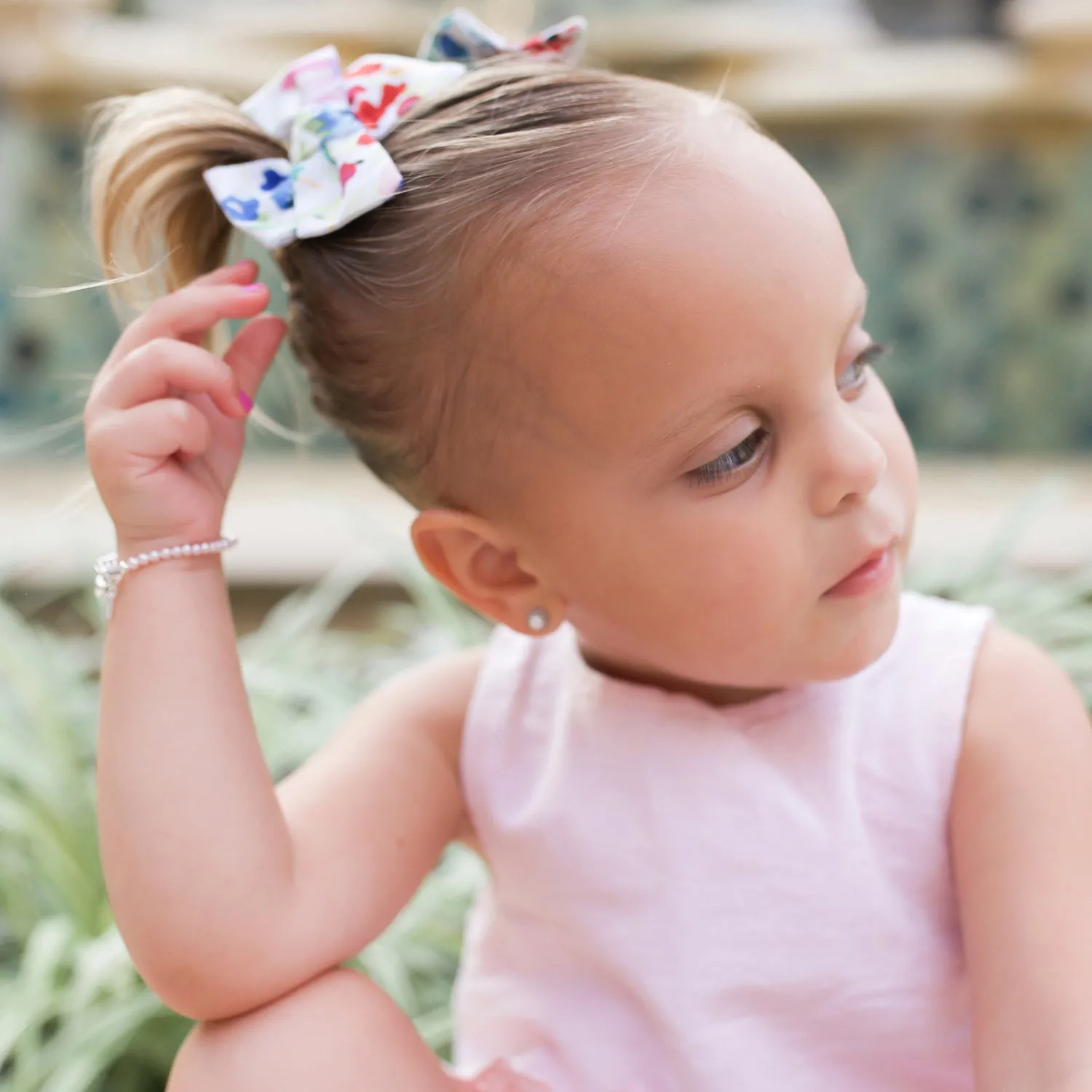 Sterling Silver Simulated Pearl Baby Bracelet for Kids