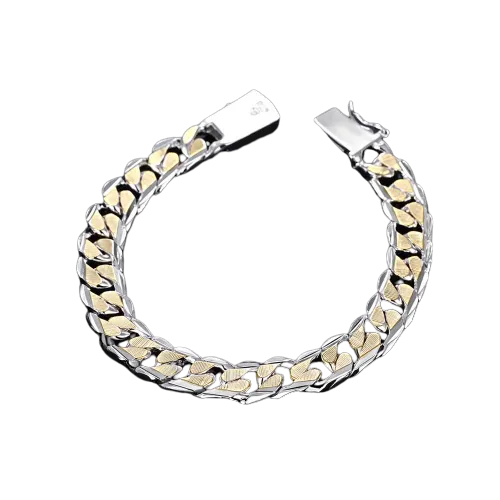 Sterling Silver Thick Cuban Chain Bracelet
