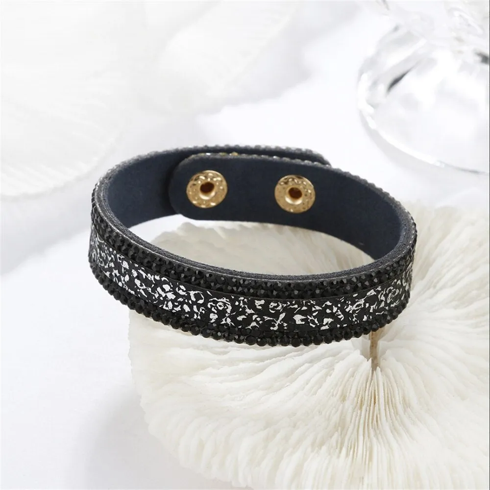 Stone Bracelets For Women Wrap Cuff Slake Leather