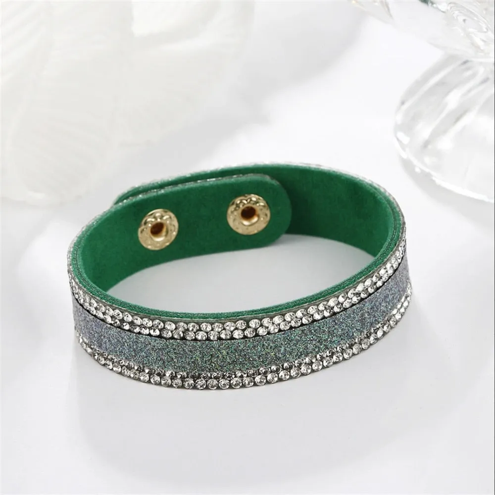 Stone Bracelets For Women Wrap Cuff Slake Leather