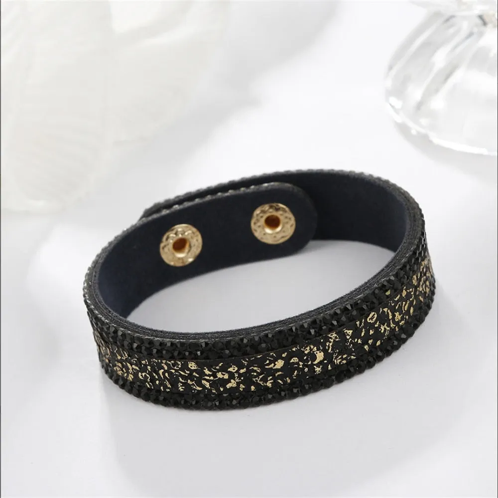 Stone Bracelets For Women Wrap Cuff Slake Leather