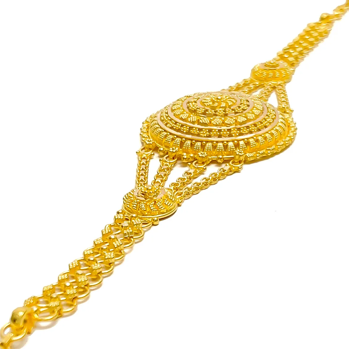 Stunning Elevated 22k Gold Semi-Statement Bracelet