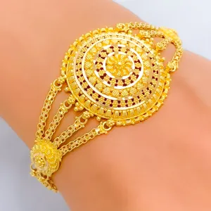 Stunning Elevated 22k Gold Semi-Statement Bracelet