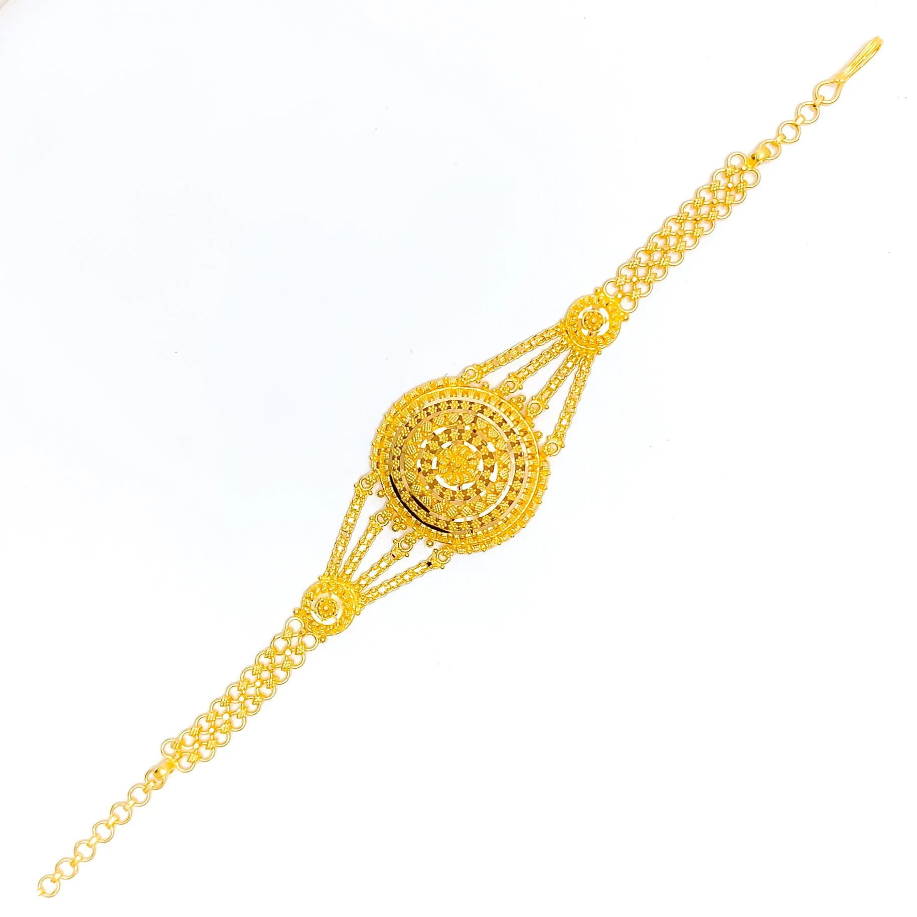 Stunning Elevated 22k Gold Semi-Statement Bracelet
