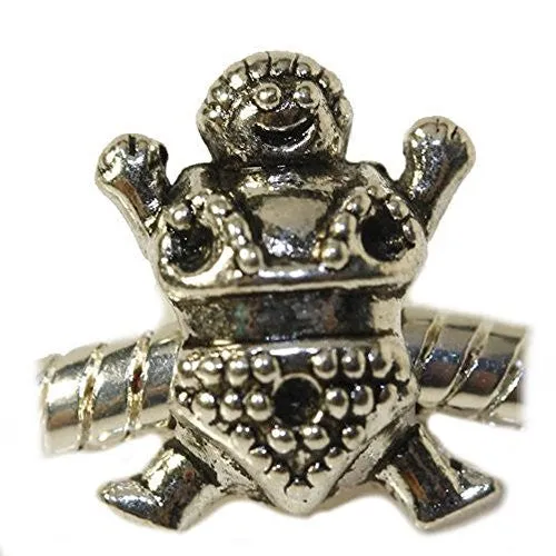 Sumo Wrestler Charm European Bead Compatible for Most European Snake Chain Bracelet