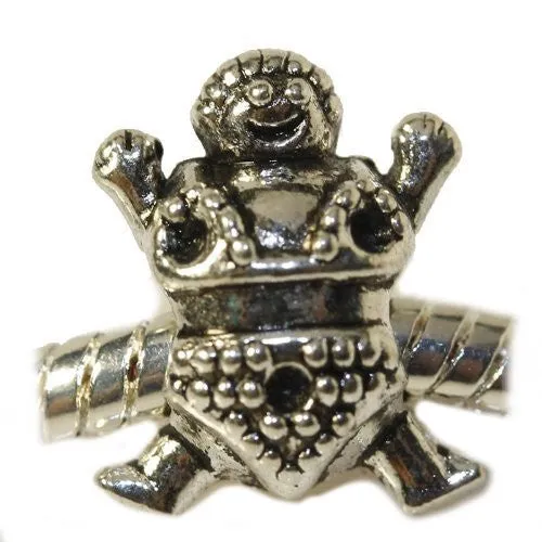 Sumo Wrestler Charm European Bead Compatible for Most European Snake Chain Bracelet