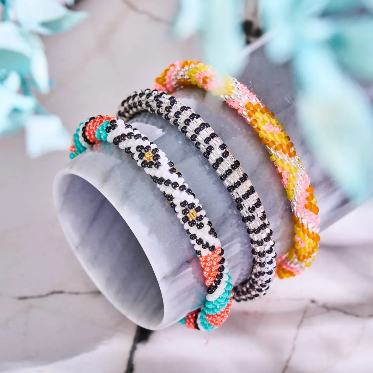 Tangerine Tree | Himalayan Glass Bead Bracelet