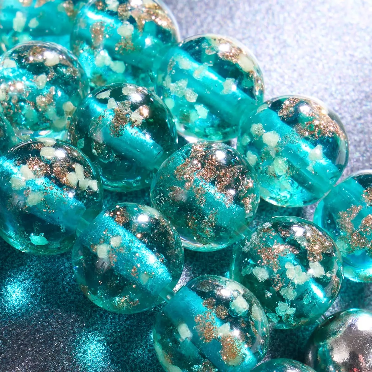 Teal | .925 Sterling Silver | Firefly Glass Bracelet