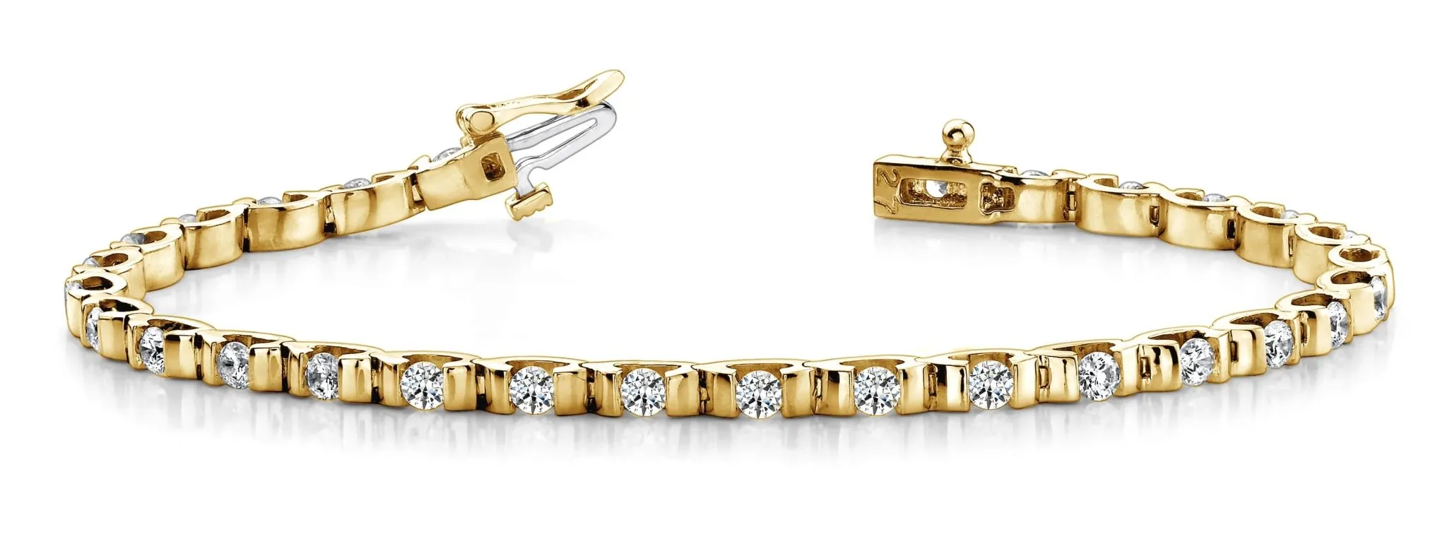 Tension Set Diamond Bracelet with 2.10 ct.(finished) 2.25mm