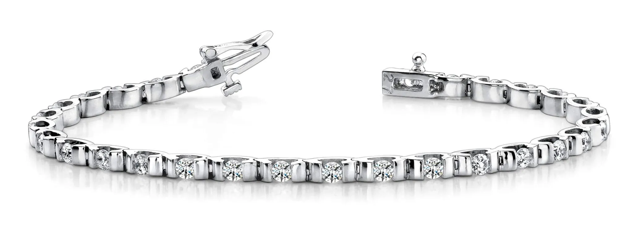 Tension Set Diamond Bracelet with 2.10 ct.(finished) 2.25mm