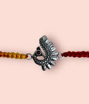The Yajvan Peacock Silver Rakhi