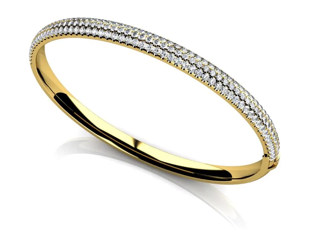 Three Row Pave Lab-Grown Diamond Bangle with 2.30 ct.(finished) 1.5mm