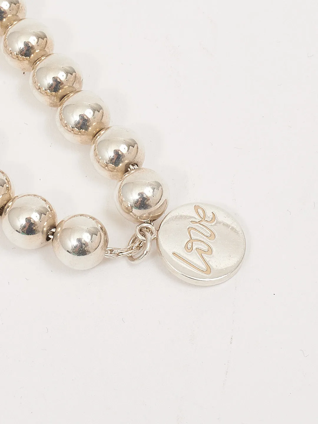 Tiffany Sterling Silver Ball Love Tag Bracelet