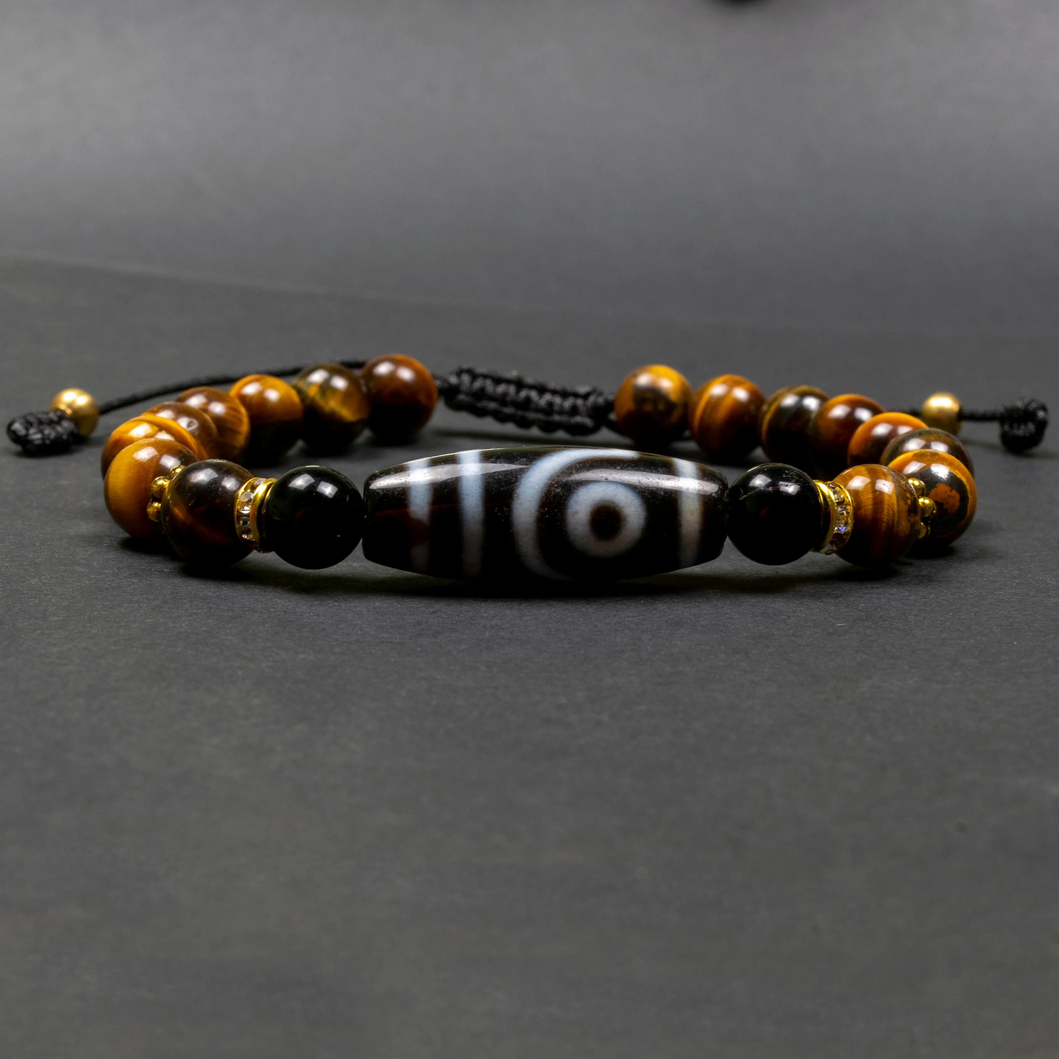 Tiger Eye & Dzi Beads Motivation Bracelet