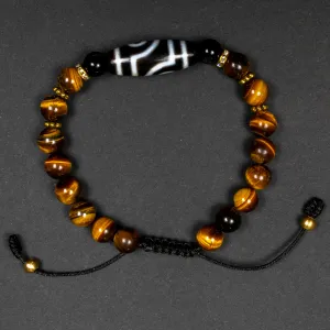 Tiger Eye & Dzi Beads Motivation Bracelet