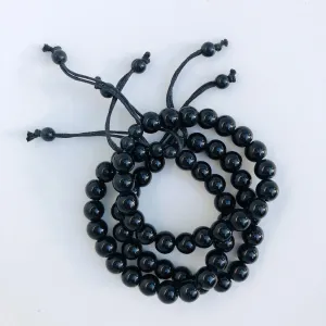 TM. 3 Piece Black Bead Bracelet