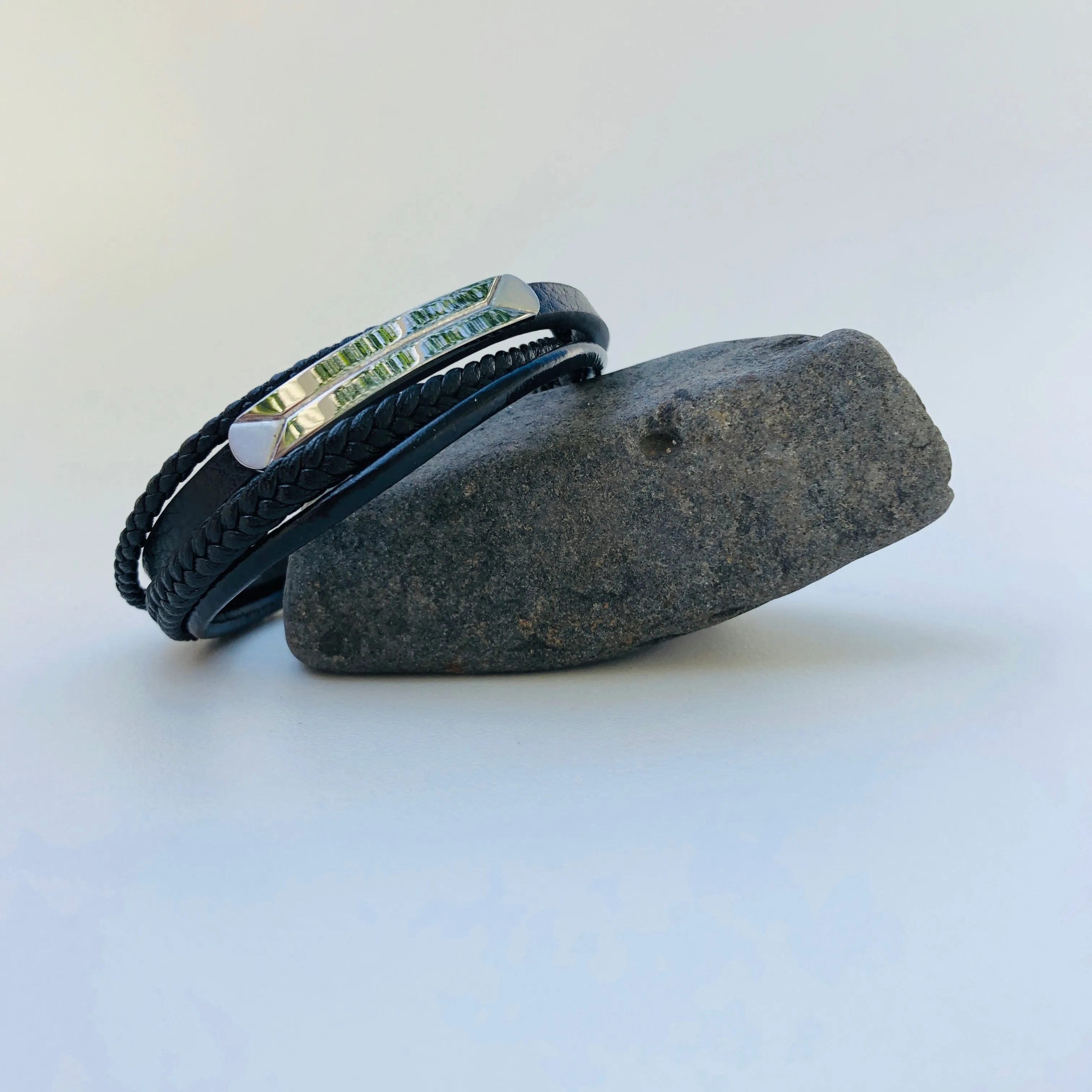 TM. Leather Arrow Panel Bracelet