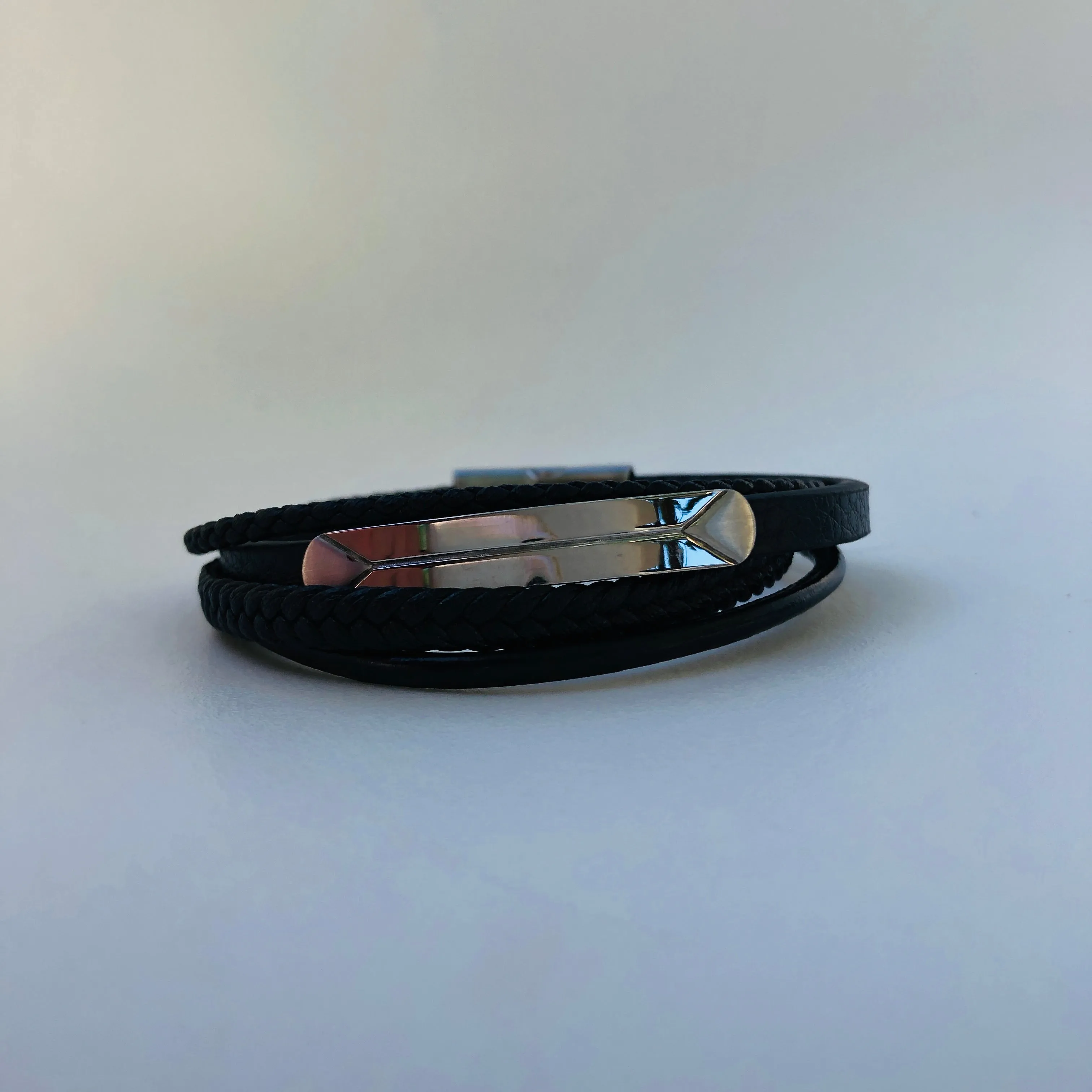 TM. Leather Arrow Panel Bracelet