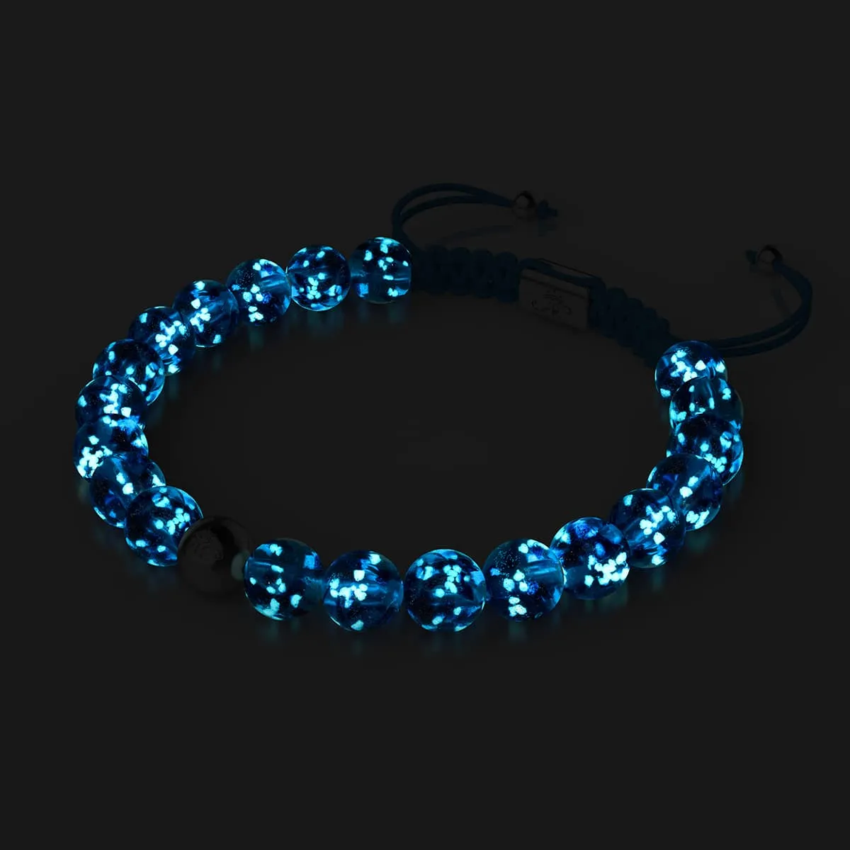 Topaz Flame | Silver | Firefly Glass Macrame Bracelet