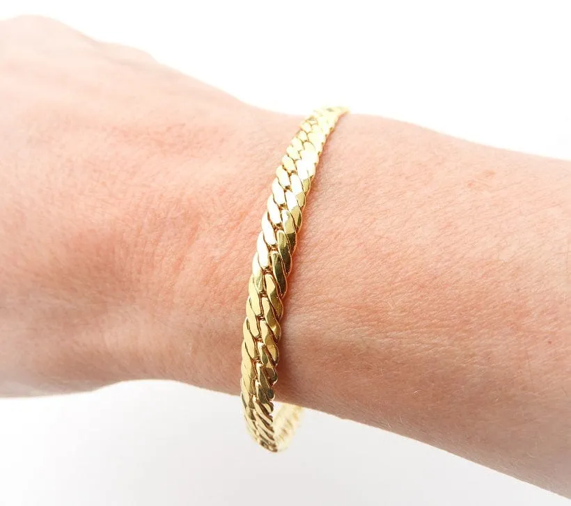 Touch of Gold 10K Yellow Gold 5mm Rounded Herringbone 7.5" Bracelet