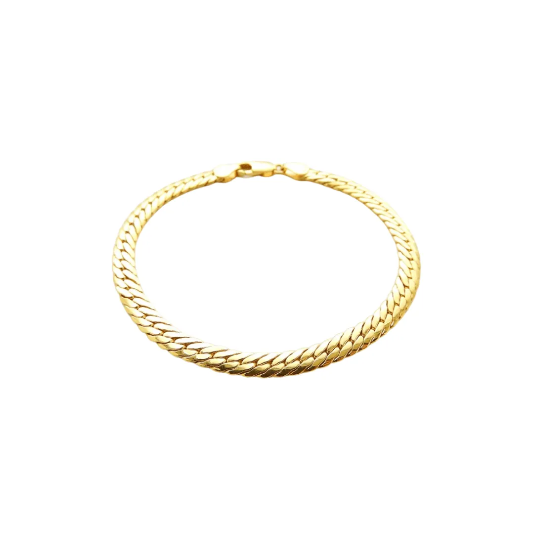 Touch of Gold 10K Yellow Gold 5mm Rounded Herringbone 7.5" Bracelet